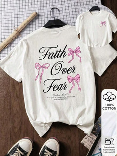 استیکر پارچه و لباس طرح پاپیون و متن faith
